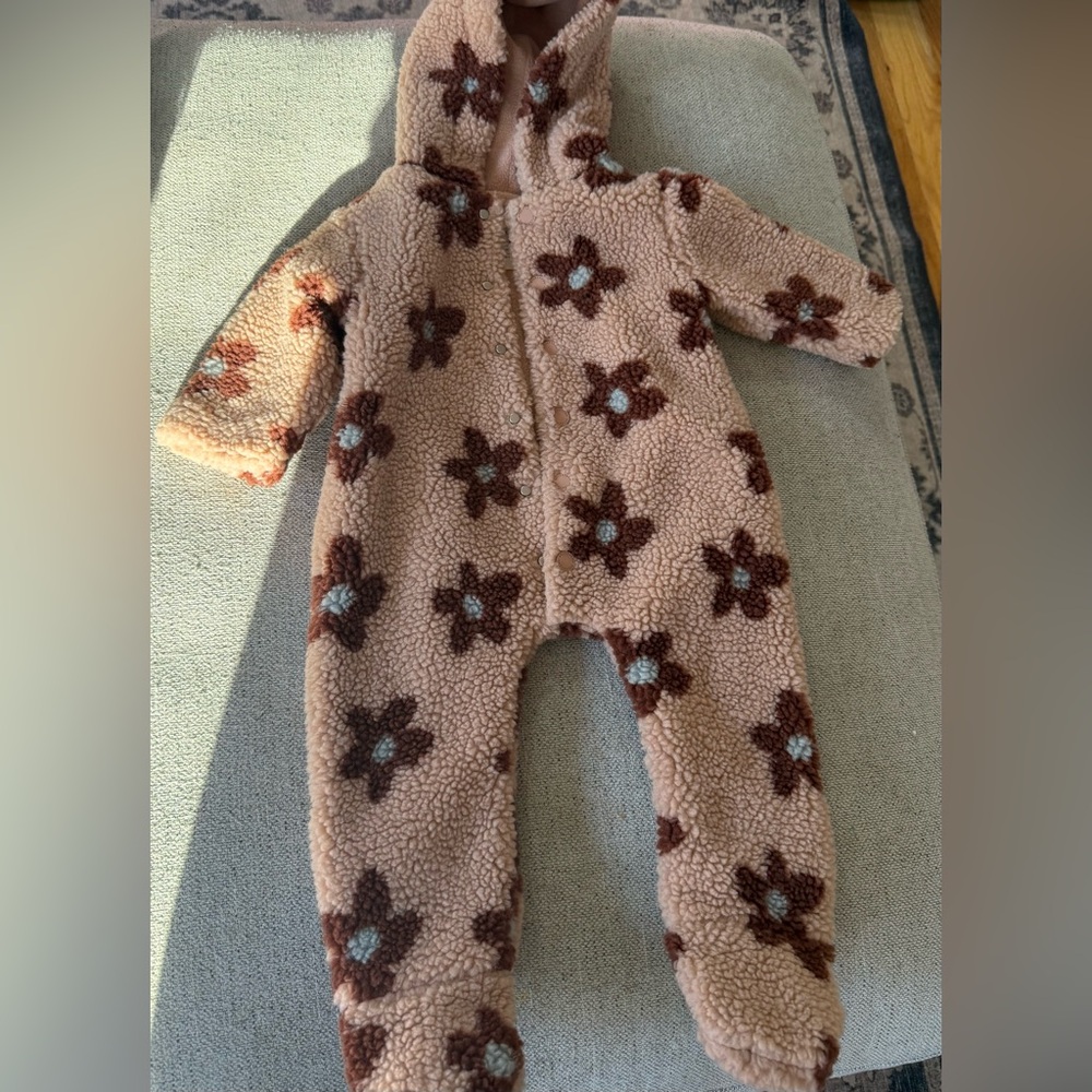 Rylee + Cru Tan and Brown Floral Kids Footie